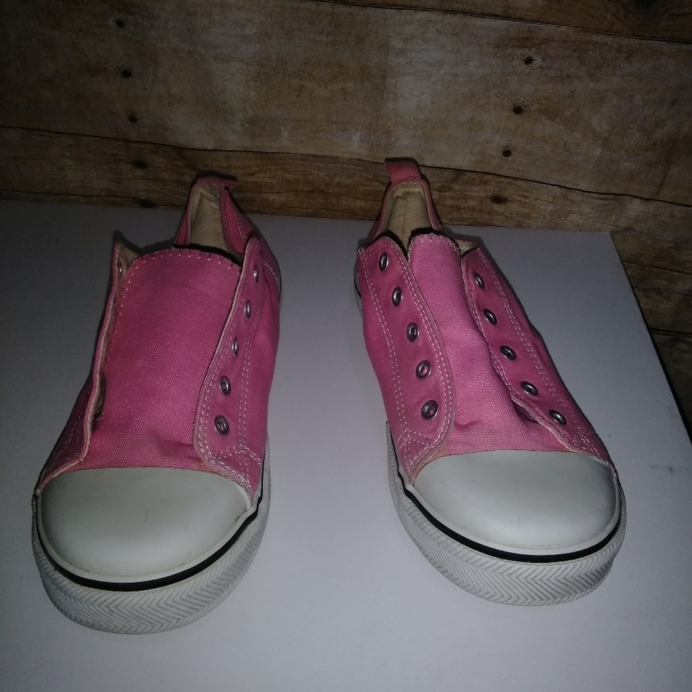 Faded glory girls pink/white canvas sneake…